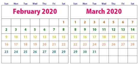 February March 2020 Calendar Quotes Of The Day Free Printable Calendar