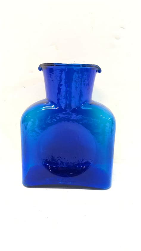 At Auction Vintage Cobalt Blue Blenko Water Pitcher