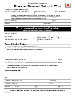 The medical forms, charts, and other printables contained on freeprintablemedicalforms.com are not to be considered as medical or legal advice. Printable free return to work form from doctor and Document Blanks to Submit in PDF ...