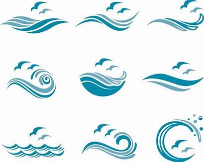 Ocean Icon Vector Illustration Waves Wave River