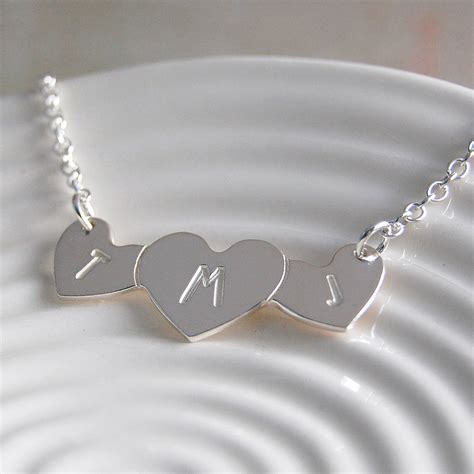Personalised Silver Love Hearts Necklace By Indivijewels