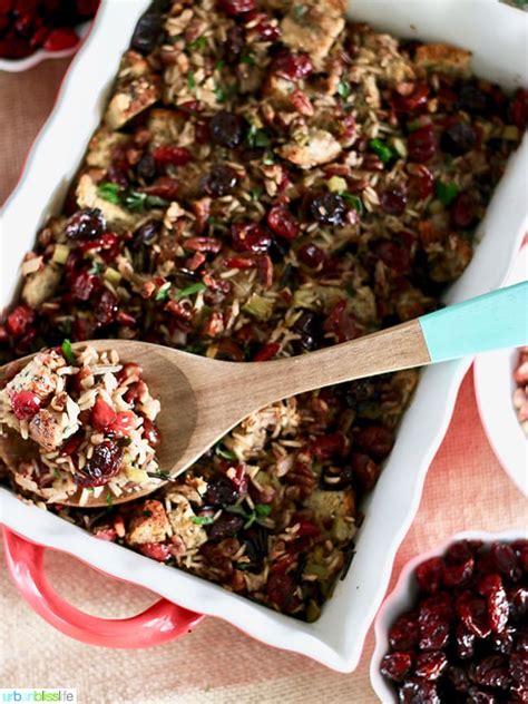 Combine the arugula, wild rice and roasted sweet potatoes (keep the parchment paper) in a large serving bowl or platter. Wild Rice Dressing with Cranberries, Cherries, and Pecans