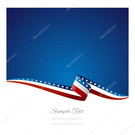 American Flag Ribbon Abstract Color Background Vector Stock Vector