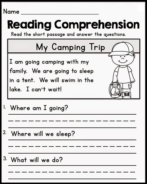 Kindergarten Reading Fluency Worksheets Short Stories With Comprehension Questions