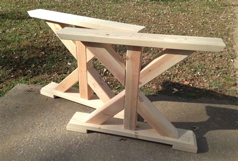 Farmhouse Trestle Table Legs, X-frame Table Legs, Wood Table Legs, Wide