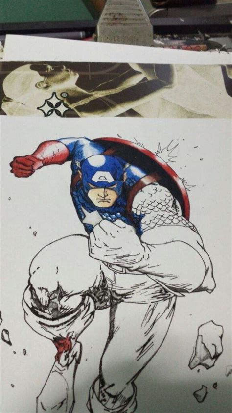 Dibujo Capitán América Colores Prisma Color Escolar Dibujarte Amino