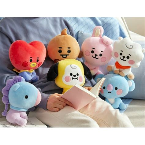 Kpop Bts Bt21 Seated Doll 8inches（21cm）baby Plush Toy Tata Cooky Chimmy