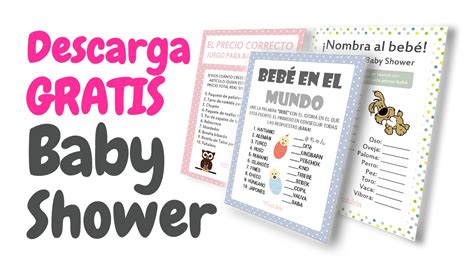 20 Tarjetas De Juegos Para Baby Shower Gratis Para Imprimir Hd Youtube