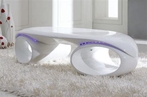 Complete your space with your favourite coffee table. Contemporary Glossy White Coffee Table with LED Lights ...