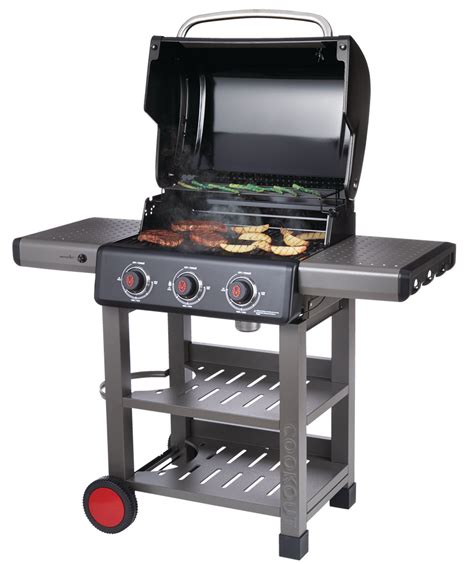 Coleman Cookout 3 Burner Propane Gas Bbq Grill With Side And Storage
