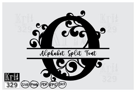 O Monogram Vine Alphabet Split Font Graphic By Krit Studio329