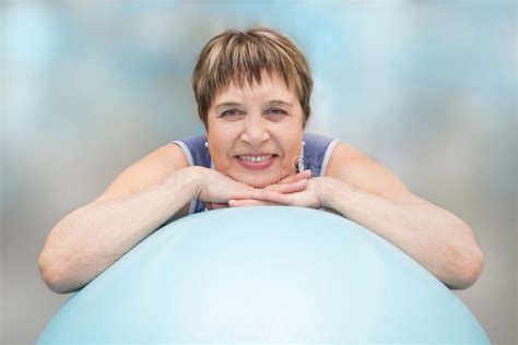 Pretty Senior Woman Exercising In Gym Stock Image Image Of Altogether