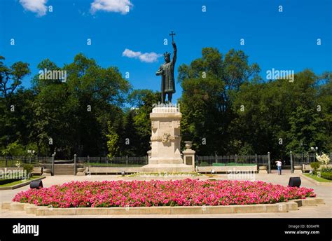 Statue Of Stefan Cel Mare In Chisinau Moldova Europe Stock Photo