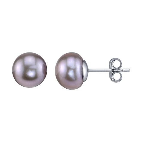 14k Gold 8 9mm Pink Freshwater Cultured Pearl Button Stud Earrings