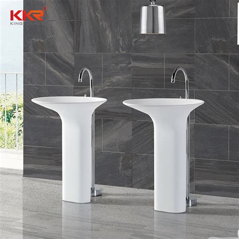 7 Shape Design Acrylic Marble Solid Surface Freestanding Wash Basin