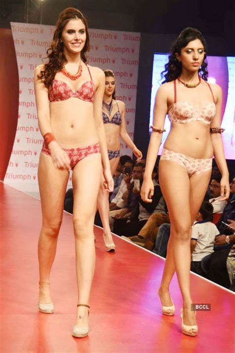 a model showcases a creation during triumph lingerie fashion show held in mumbai on may 18
