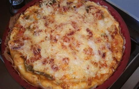 Tarte chèvre poivron tomate lardons Recette de Tarte chèvre poivron