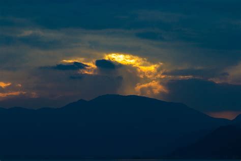 Immagini Belle Paesaggio Orizzonte Montagna Nube Alba Tramonto