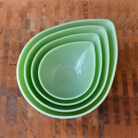 Jadeite Swedish Modern Bowl Set Jadite Fire King Mixing Bowl Set