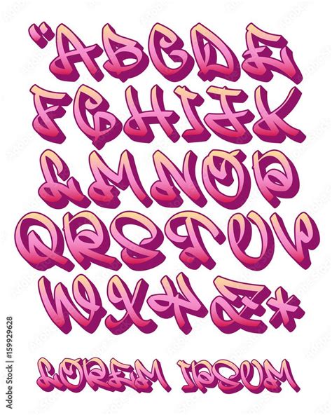 Pink Graffiti Font And Numbers Set In The Style Of Graffiti Alphabet