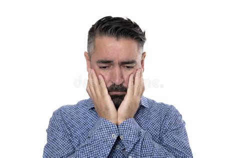 Portrait Of Sadness Man Looking Away Stock Image Image Of Blank