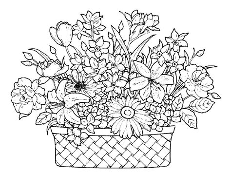 How to draw a flower for kids. Drawing Of Basket Of Flowers - Cliparts.co