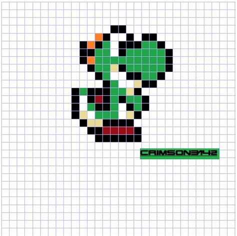 Yoshi Pixel Art Pixel Art Pixel Art Grid Perler Bead Art The Best