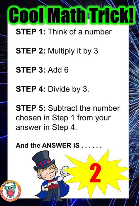 Cool Math Trick Where Your Answer Is Always 2 Cool Math Tricks Fun Math Math Tricks