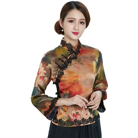 Captivating Floral Print Cheongsam Qipao Jacket Coats For Women