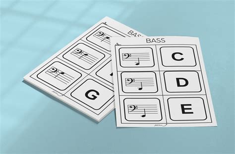 Bass Clef Music Note Flash Cards Printable At Home Flashcards For