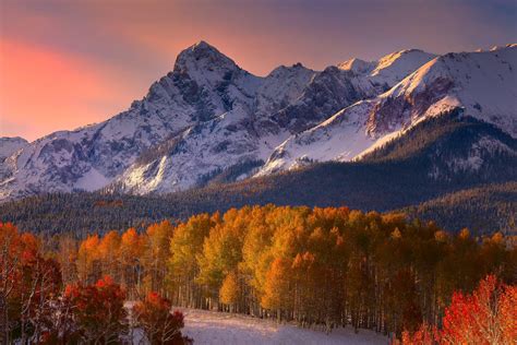 Mountain Sunset Hd Wallpaper Colorado Fall Scenic Scenery