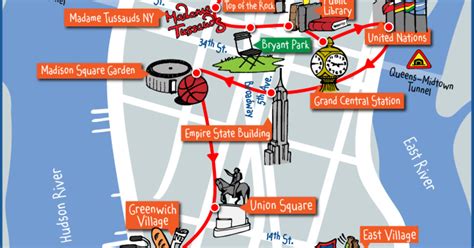 Map Of Nyc Tourist Attractions Sightseeing And Tourist Tour