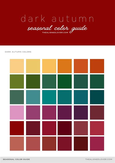 Guide To The Dark Autumn Seasonal Color Palette The Aligned Lover