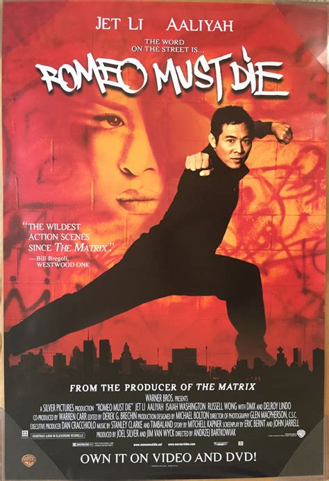 Romeo Must Die Dvd Movie Poster 1 Sided Original Rolled 27x40 Jet Li