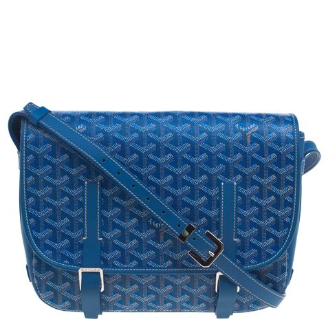 Goyard Blue Chevron Print Coated Canvas Belvedere MM ...