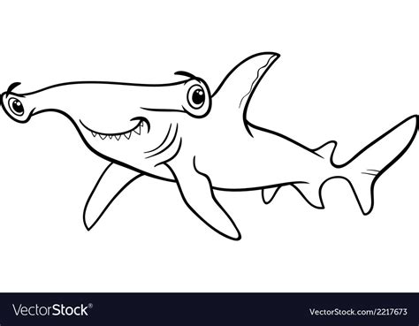 For boys and girls, kids and adults, teenagers and toddlers, preschoolers and older kids at school. Hammerhead shark coloring book Royalty Free Vector Image