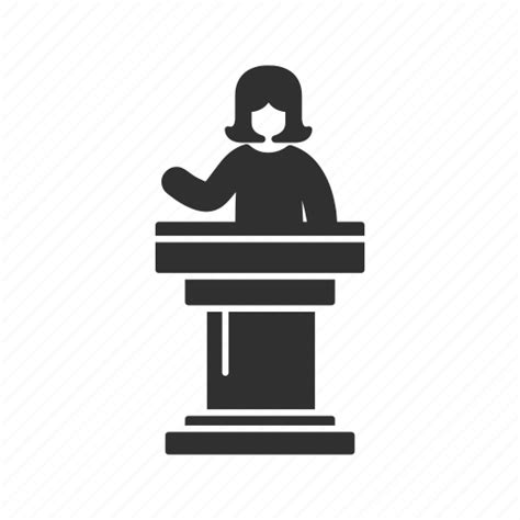Conference Female Speaker Platform Speech Icon Download On Iconfinder