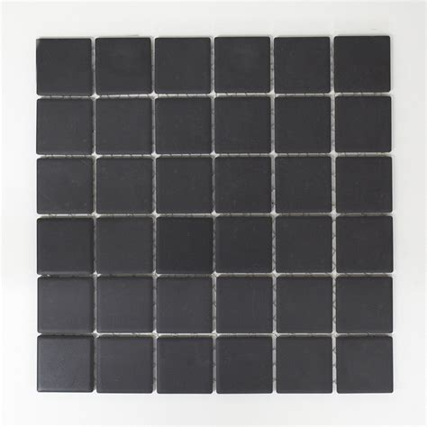 Mosaik Ws Arch Square Uni Black Unglazed 47x47x06 Kakeldaxgruppen