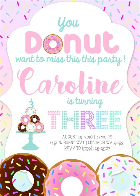 Free Printable Donut Birthday Party Invitations Printable Templates
