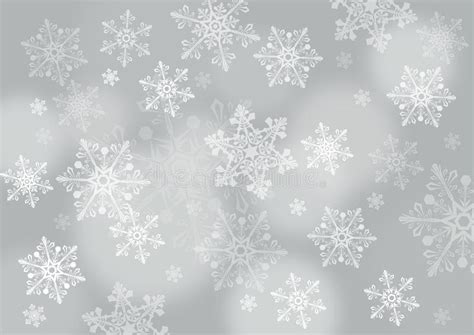 Abstract Gray Background With White Snowflakes Stock Illustration