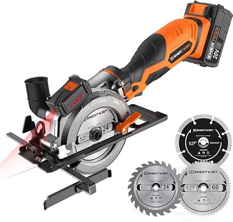 Enertwist 20v Max 4 12 Inch Cordless Compact Circular Saw Kit With 4