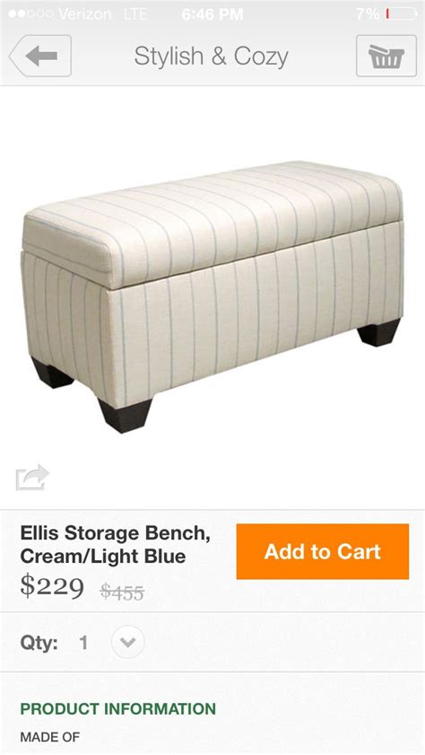 Check spelling or type a new query. White + light blue striped storage bench | Storage Bench ...