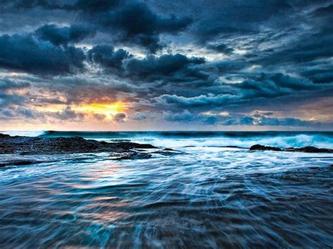 Stormy Night Sunset Over The Sea Seascape Tablet Wallpaper
