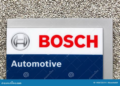 Bosch Automotive Logo On A Wall Editorial Stock Image Image Of Logo