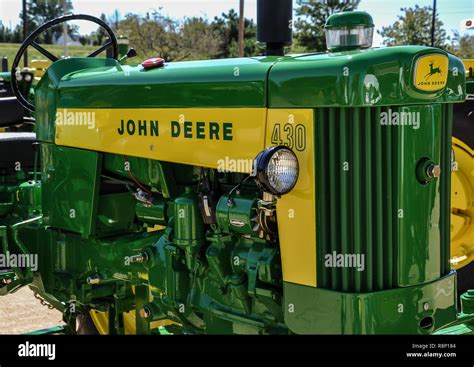 Display In Waterloo Iowa Of Some John Deere Tractors Stock Photo Alamy