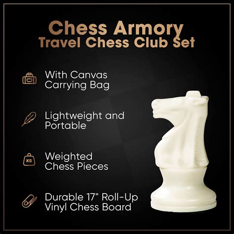 Chess Armory Large Chess Set W Canvas Carrying Bag 20 Weighted