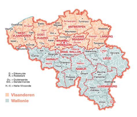 Bélgica sus distritos y sus principales ciudades Tamaño completo Gifex