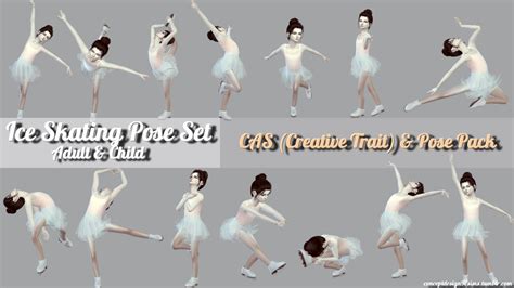 Ts4 Ice Skating Pose Set Cas Creative Trait And Pose Pack Sims