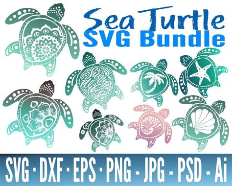 Mandala Turtle Turtle Art Mandala Svg Big Sea Cricut Craft Room