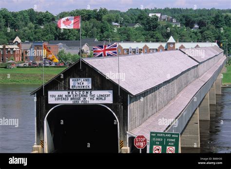 Worlds Longest Covered Bridge Hartland New Brunswick Stock Photo